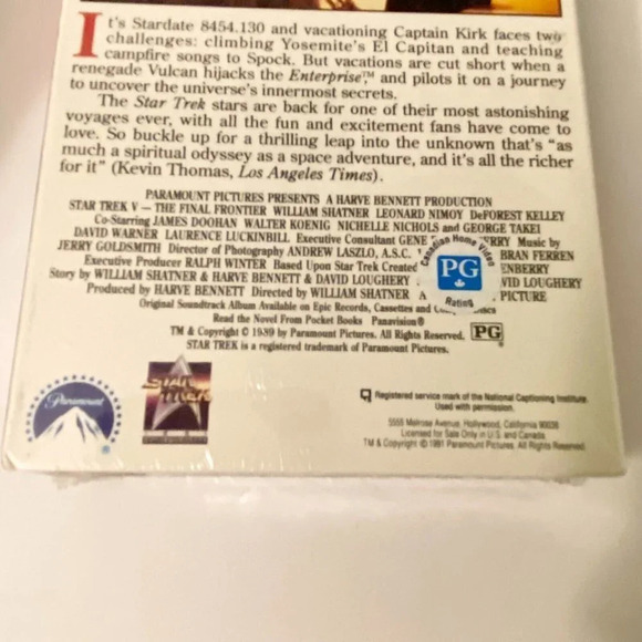 Vintage 1989 Star Trek V  The Final Frontier VHS Sealed - Picture 7 of 8